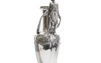 A German Jugendstil silver-plated vase