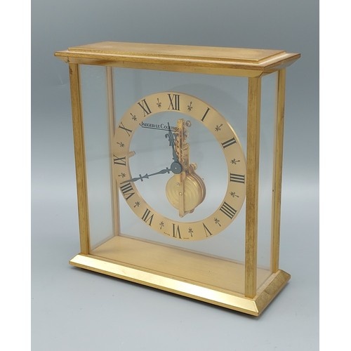 A Jaeger Le Coultre desk clock with in line movement, 16.5cm...