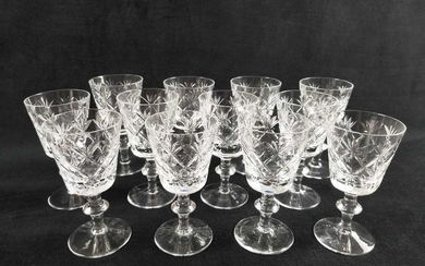 A Lot Of 12 Signed Waterford Crystal Clear Lismore