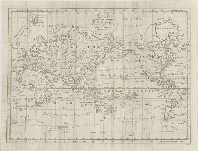 "A New and Complete Chart of the World; Displaying the Tracks of Captn. Cook, and Other Modern Navigators", Bowen, Thomas