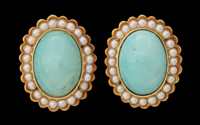 A PAIR OF 18 K GOLD CLIP EARRINGS