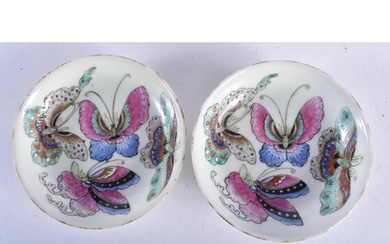 A PAIR OF EARLY 20TH CENTURY CHINESE FAMILLE ROSE BUTTERFLY ...