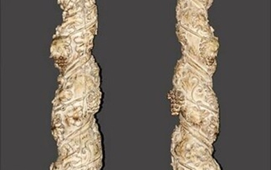 A Pair of 19th Century Italian Carved and Parcel Gilt