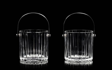 A Pair of Baccarat Glass Ice Buckets
