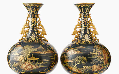 A Pair of unusual Chinese Lacquer Vases