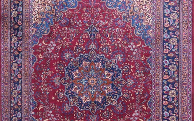 A Persian Hand Knotted Mashad Carpet, 385 X 292