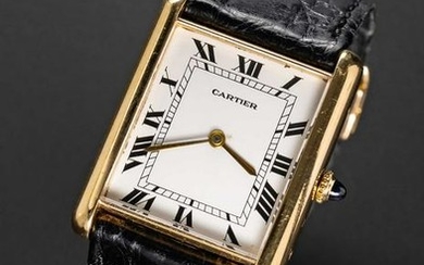A RARE GENTLEMAN'S LARGE SIZE 18K SOLID GOLD CARTIER