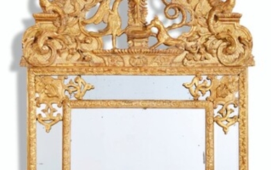 A REGENCE GILTWOOD MIRROR, CIRCA 1720, THE CRESTING PROBABLY ASSOCIATED