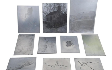 A SET OF ARTISTIC ETCHING PLATES WITH DRAWINGS