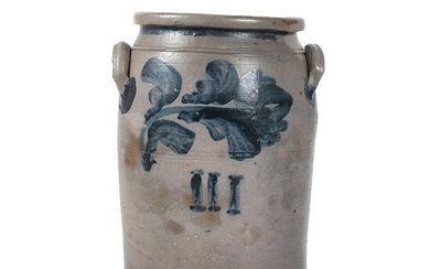 A Scarce Three Gallon Stoneware Jar with Bold Cobalt