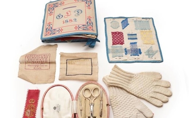A School Girl's Sewing Sample Book, initialled 'GLD' and dated...