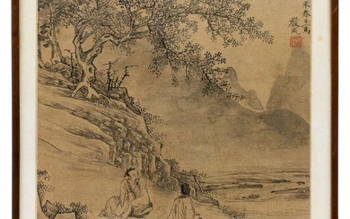 A Song-style Chinese ink-painting on gold-flecked paper