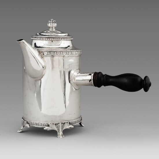 A Swedish 18th century silver coffee-pot, mark of Johan Abraham Hallard, Stockholm 1788.