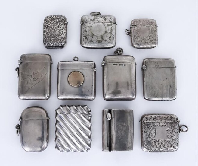 A Victorian Silver Combination Vesta Case/Wick Holder and a...