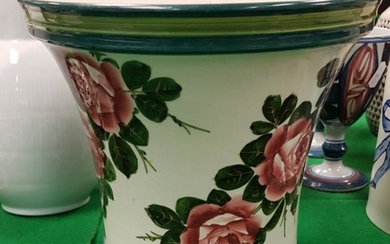 A Wemyss Pottery "Cabbage Rose" design flared vase with...