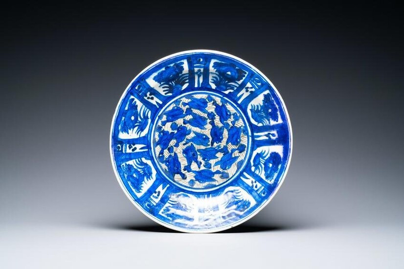A blue and white Safavid 'Kubachi' dish with birds, probably Tabriz, Iran, 1st half 17th C.