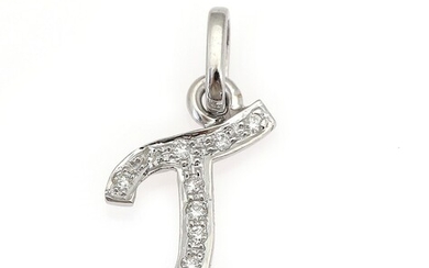 NOT SOLD. A diamond pendant in the shape of the letter "T" set with numerous...