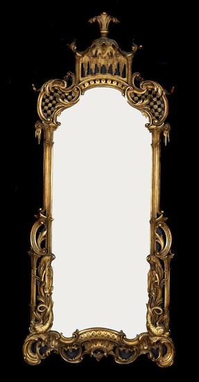 A giltwood wall mirror in George III style