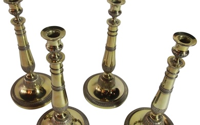 A good set of four French silver gilt candlesticks, - Circa ...