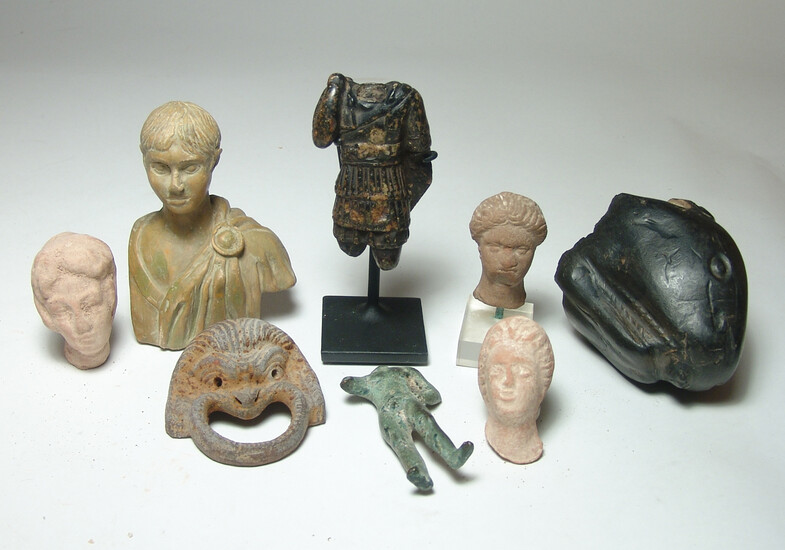 A group of 8 ancient-style replica objects