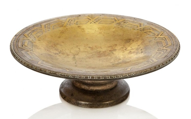 A large French Art Deco brass footed bowl presented and...