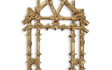 A large carved giltwood mirror