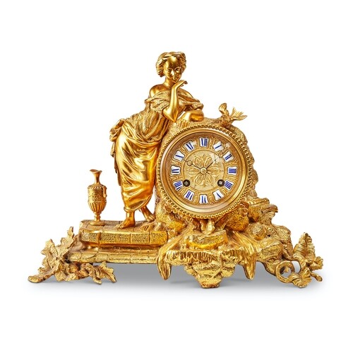 A late 19th French gilt bronze mantel clock by Lay & Che...