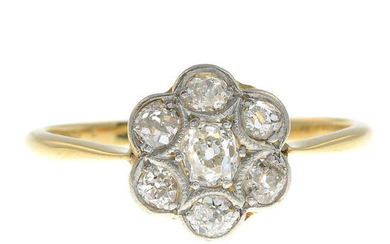 A mid 20th century diamond cluster ring.