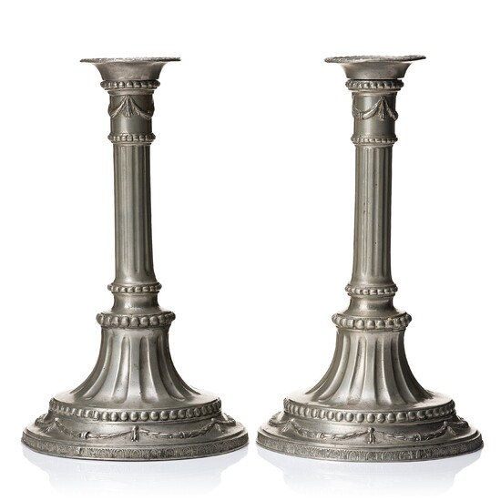 A pair of Gustavian candlesticks by J Sauer (master 1763-1802/04).