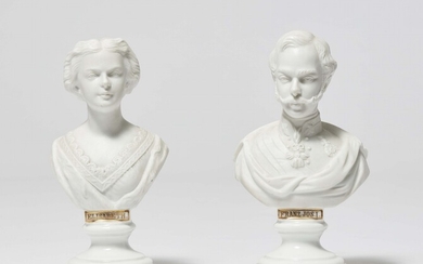 A pair of Royal Vienna porcelain busts of Emperor Franz-Joseph and Empress Elisabeth