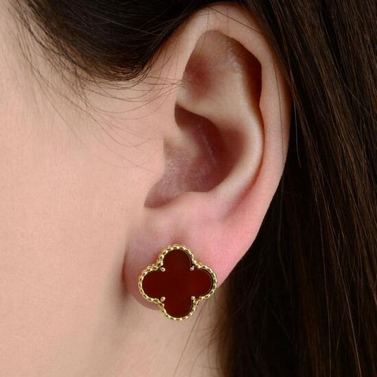 A pair of carnelian 'Vintage Alhambra' earrings, by Van