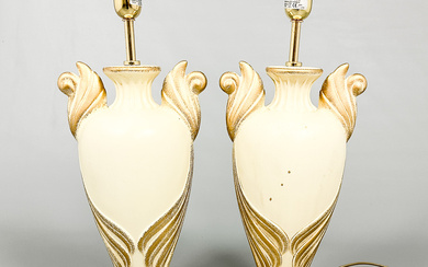 A pair of ceramic table lamps, Italy, 20th century.