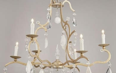A rock crystal and cut glass chandelier
