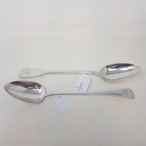 A silver Old English pattern basting spoon, initialled, Lond...