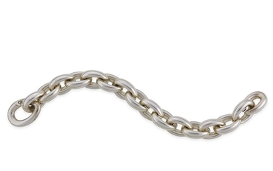 A sterling silver link bracelet, Hermes comprised of large...