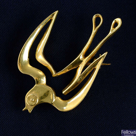 A swallow bird brooch, by Ilias Lalaounis.