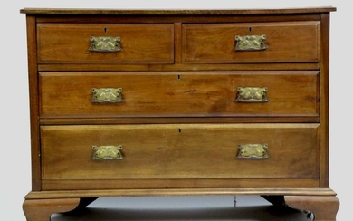 AMERICAN ANTIQUE OGEE BRACKET FOOTED CHEST