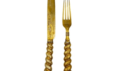 AN EXTREMELY UNUSUAL AND GOOD QUALITY VICTORIAN SILVER GILT...
