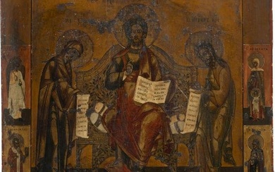 AN ICON SHOWING THE DEISIS Russian, early 19th century Temp