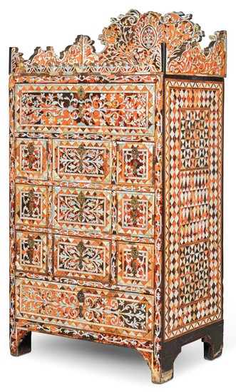 AN OTTOMAN TORTOISESHELL AND MOTHER-OF-PEARL INLAID CABINET, TURKEY, 18TH/19TH CENTURY