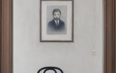 ANTONIO LAGO (La Coruña 1916-Paris 1990) "Silla y retrato". 1972 Oil on canvas Signed and dated 1972 Measurements: 96 x 77 cm Exit: 1000uros. (166.386 Ptas.)