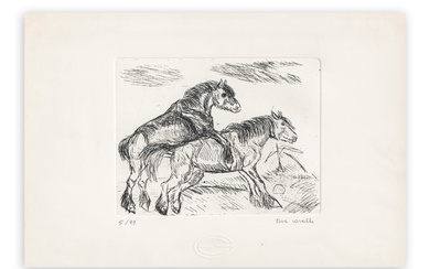 ANTONIO LIGABUE (1899-1965) Due cavalli, 1970