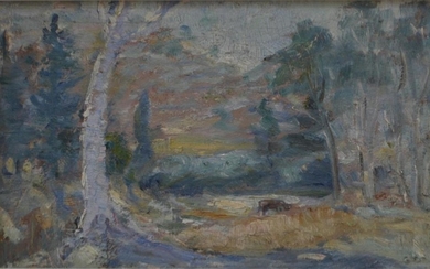 ATTRIBUTED TO MARIE TUCK, WHITEGUM, OIL ON BOARD, UNSIGNED, 14 X 23CM