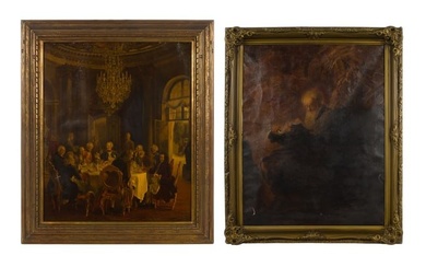 After Rembrandt van Rijn (Dutch, 1606-1669) 'The Philosopher Reading' Oil on Canvas