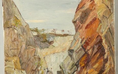 Agnes Richmond Rocky Landscape Oil on Canvas