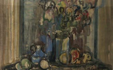 Aharon Avni (1906-1951) - Still Life, Watercolor on Paper.