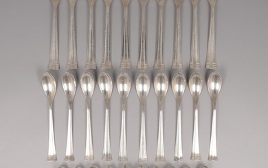 Alex Meijer. "Art Deco". Taartvork, Mokka & - Coffee spoon (30) - .833 silver