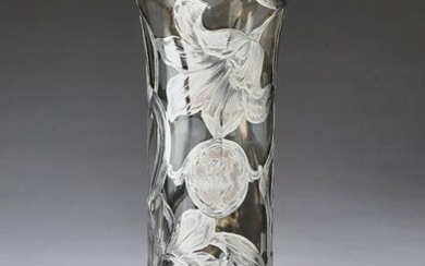 Alvin Mfg Art Nouveau fine silver overlay vase