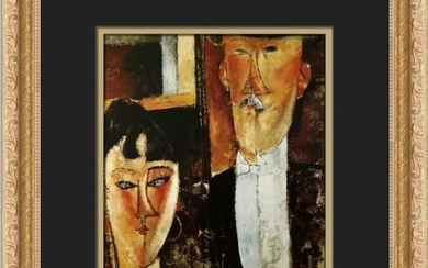 Amedeo Modigliani Bride and Groom Custom Framed Print