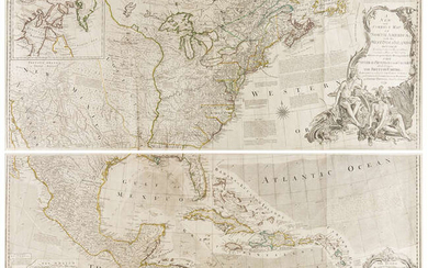 America.- West Indies.- Sayer (Robert) and John Bennett. A New and Correct Map of North America, with the West India Islands. Divided According to the Last Treaty of Peace..., 1779.
